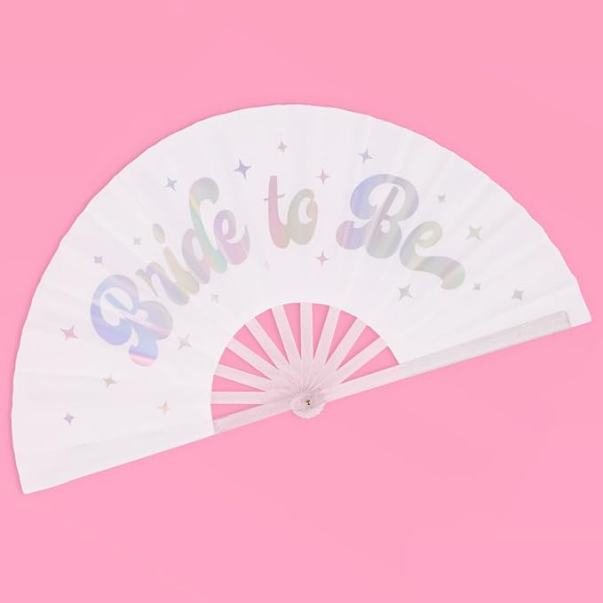 xo, Fetti Bride to Be Iridescent + Glitter Folding Fan | Bachelorette Party by xoFetti