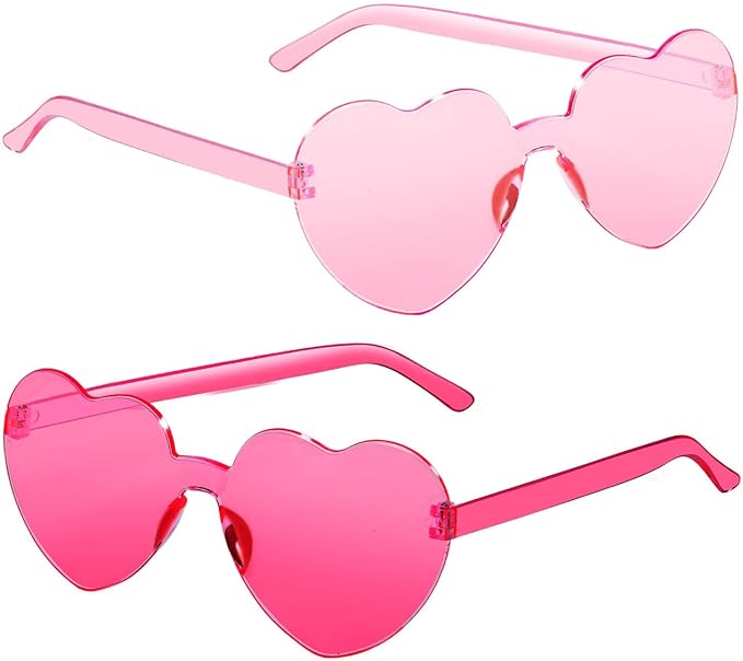 12 Pairs Heart Shaped Sunglasses by AGGKKY