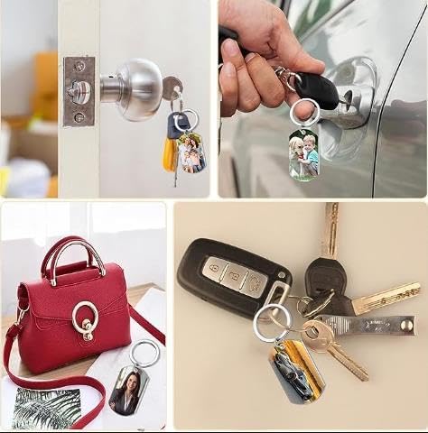 Personalized Double-sided Photo Text+Icons Keychain Drive Safe Boy Girlfriend - Image 4