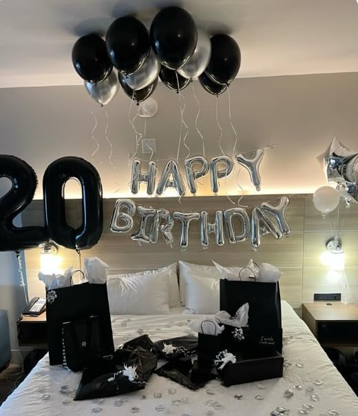 Black Number 20 Balloon 40 Inch Birthday Decorations, Number 20 Balloon - Image 7