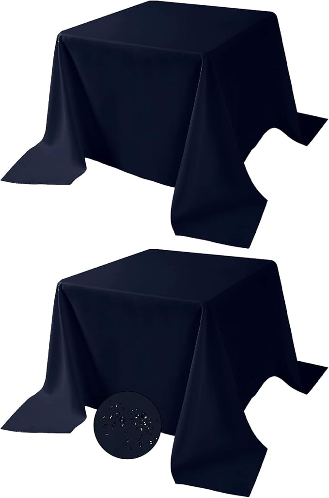 Fokitut 2 Pack Waterproof Square Tablecloth, 90x90 Inch, Stain Resistant and by BalsaCircle