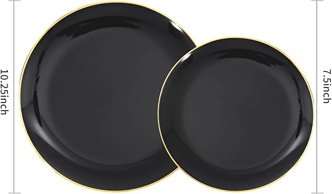 KIRE 100PCS Black and Gold Plates - Image 8