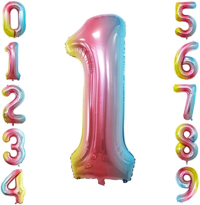 GOER Gold Foil Balloons Number 1, Huge Number Balloons by GOER