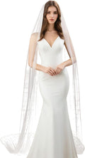 1 Tier Pearl Wedding Bridal Veil by Unknown