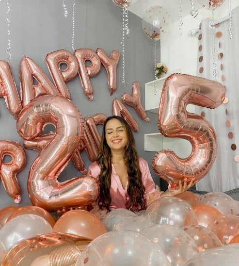 Rose Gold 40 Inch Big Number Balloon Birthday Decoration, Number 2 Helium - Image 6