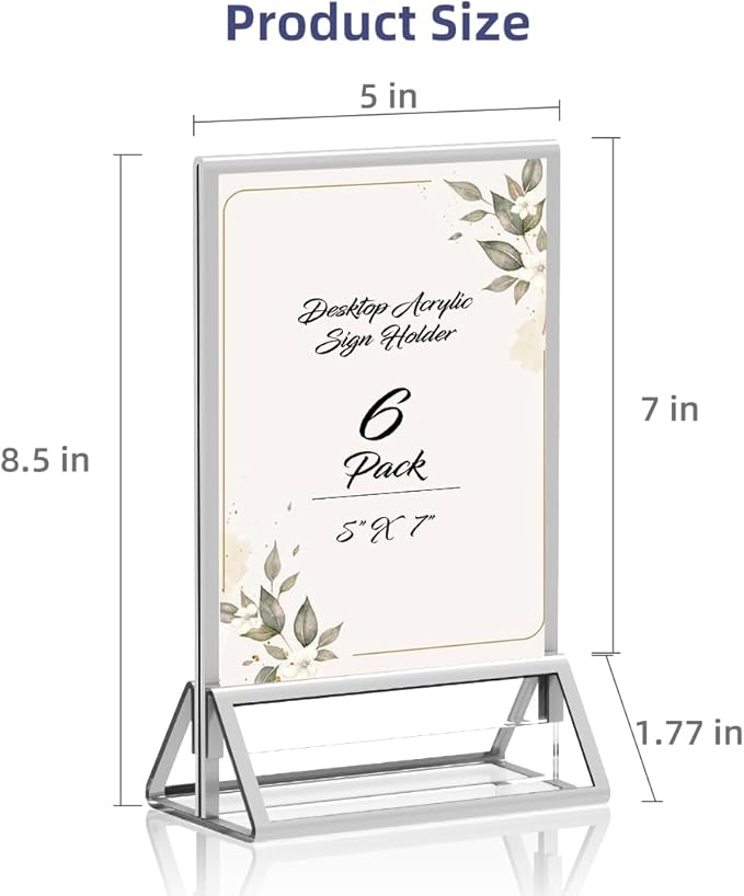 Clear Acrylic Sign Holder 5X7 - Image 2
