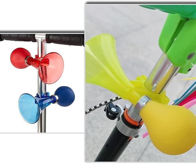3 Pcs Bike Horn Kids Air Horn Clown Horn Hand Held Plastic Scooter Bicycle Bell - Image 6