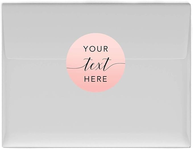 Andaz Press Personalized Blush Pink Rose Elegant Party Collection, Round Circle - Image 4