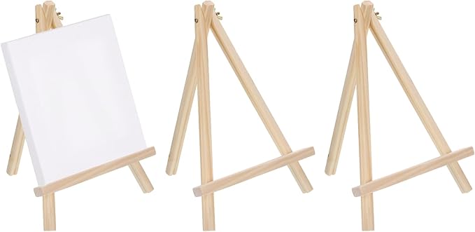 MECCANIXITY Mini Wood Display Easels, 11.8"x7.9"A-Frame Painting Tabletop by MECCANIXITY