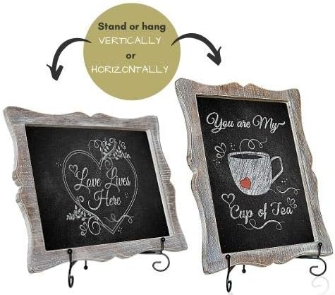 Tabletop Chalkboard Sign with Easel + 8 Brilliant Liquid Chalk Markers | Rustic - Image 9