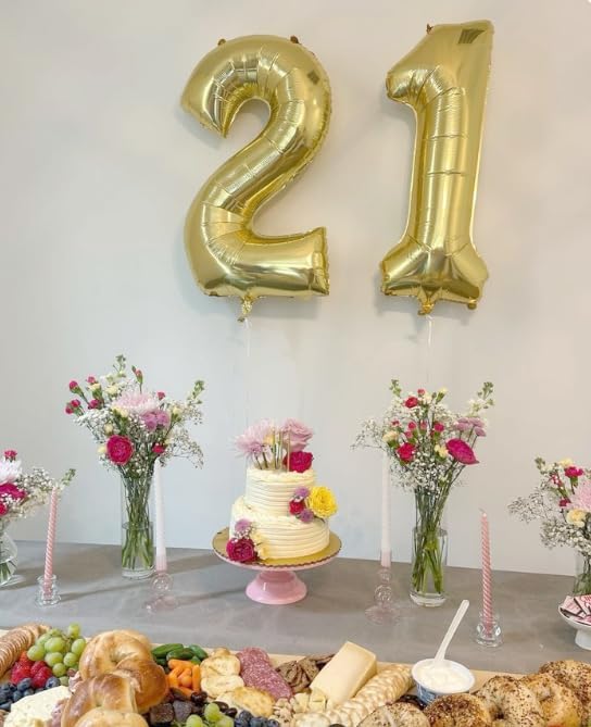 Light Gold 40 Inch Big Number Balloon Birthday Decoration, Number 2 Helium - Image 5