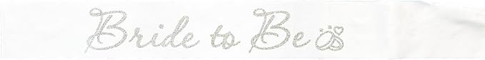 White Bride to Be Sash for Bridal Shower Bachelorette Party Wedding Hen Party - Image 2