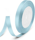 3/8" x 25 Yards Satin Ribbon, Light Blue Silk Ribbon Ideal by Quhora