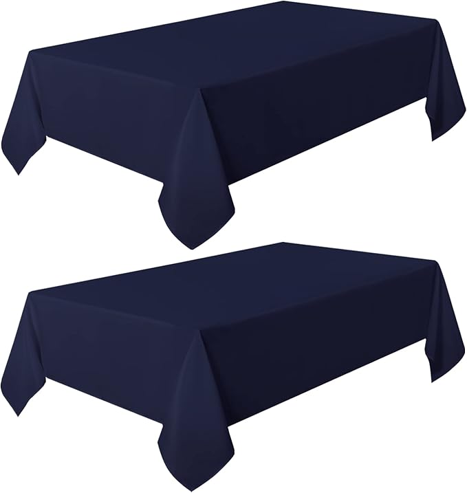 sancua 2 Pack Navy Tablecloth 60 x 84 Inch, Rectangle 4 Feet Table Cloth - Image 8