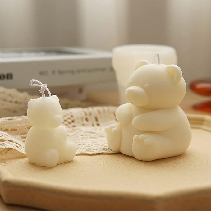 2 Pack Cute Bear Scented Candle Mold Bear Mold Silicone Mold by ESEDAGESiliconeMold