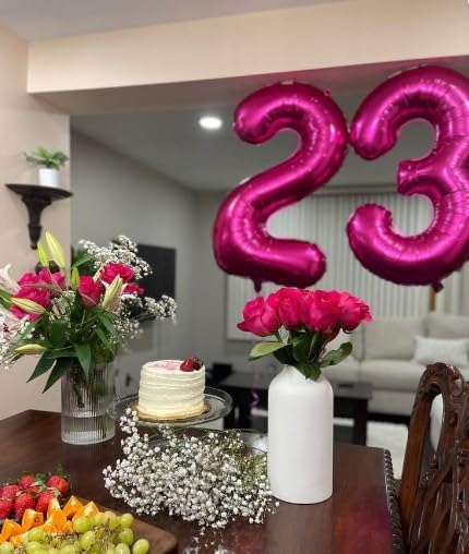 40 Inch Hot Pink 23 Large Number Balloon, 23 23rd Hot Pink Birthday Party - Image 4