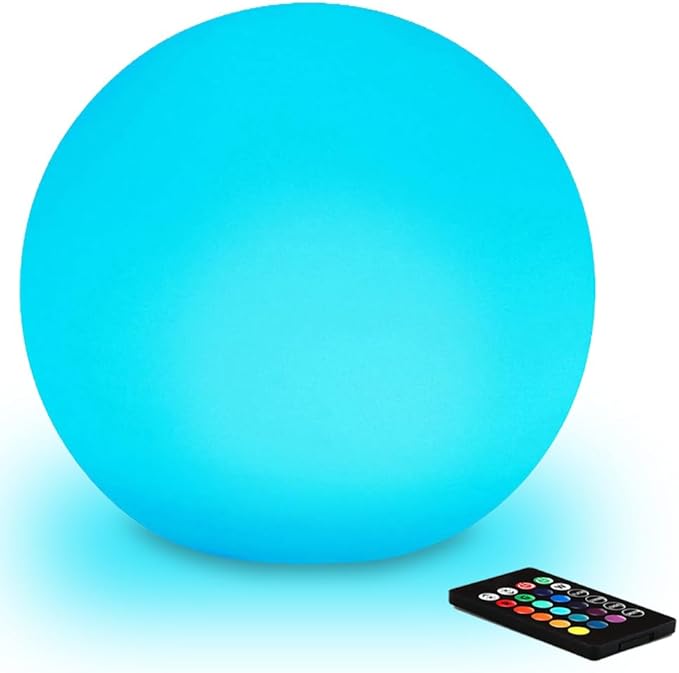 12-inch LED Glowing Ball Light w/Remote, LED Globe Orb Night Light Mood Lamp by KEROVI