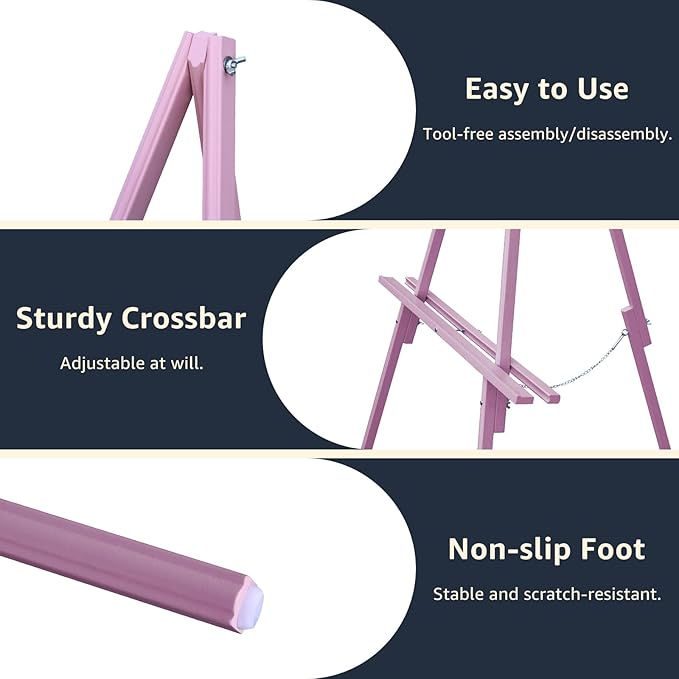 NianFeng Wooden Easel Stand for Sign, Easel Display Stand Floor for Wedding Sign - Image 7