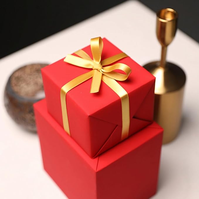 1/2 Inch Gold Satin Ribbon 50 Yards Solid Fabric Ribbons - Image 2