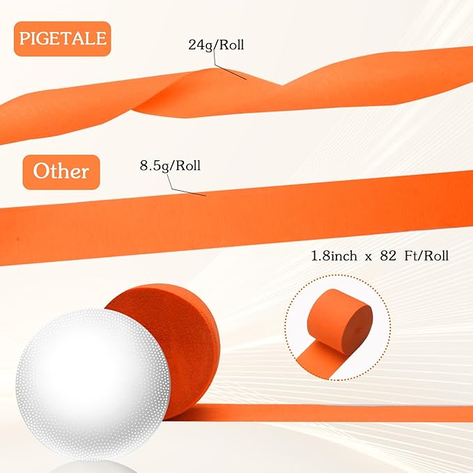 Crepe Paper Streamers 8 Rolls 656ft Orange Purple Black Green Tassels Streamer - Image 2