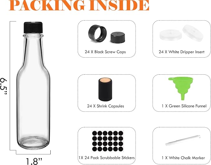 Ahhute Sauce Bottles, 5oz Small Olive Oil Bottles - Image 2