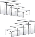 8 Pcs Acrylic Display Risers, 2 Sets Small Size Clear Acrylic Risers, 0.15" by Pwbarwq