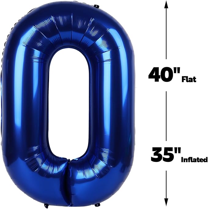 Night Blue 40 Inch 0 Number Balloons, 0 Decorations - Image 2