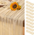Beige Cheesecloth Table Runner 10 Pack Fall Table Runners 120 Inches Boho Gauze by DeZerlor