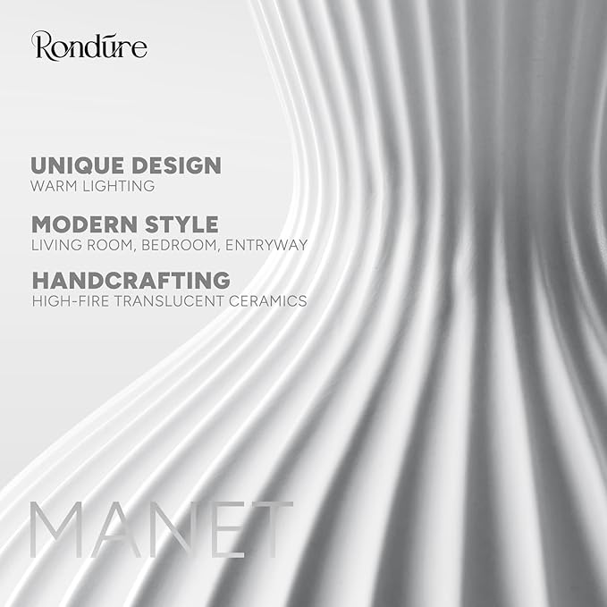 RONDURE 11.6" Modern Ceramic Table Lamp, Modern Bedside Lamps - Image 6