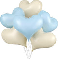 Blue White Heart Balloons, 24Inch Large Cream White Heart Foil Balloons by vibzox