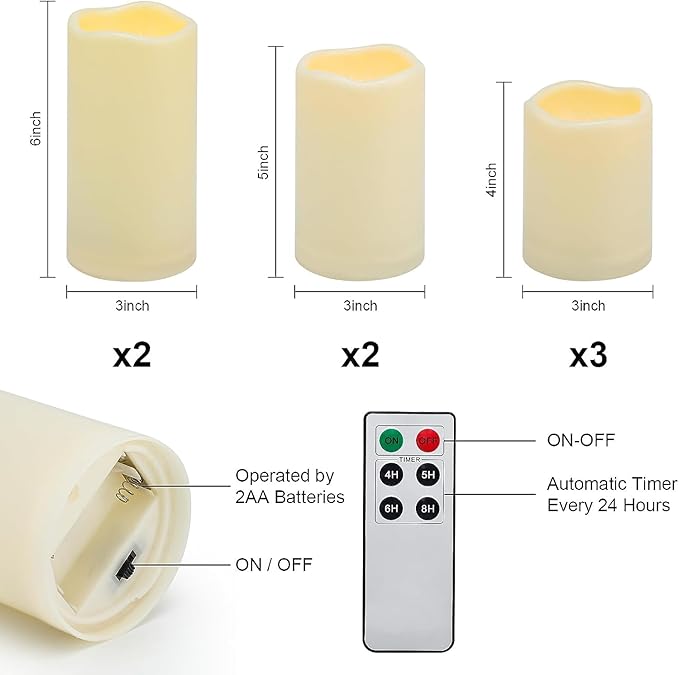 Aignis 7pcs Flameless LED Candles Battery Operated - Image 6