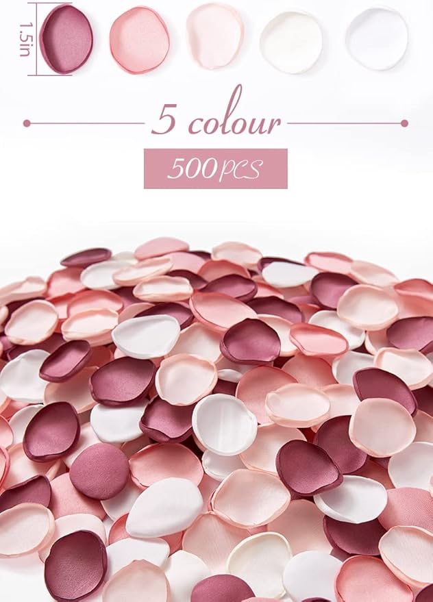 Serwalin 500Pcs Silk Pink Rose Petals Flower Petals - Image 5
