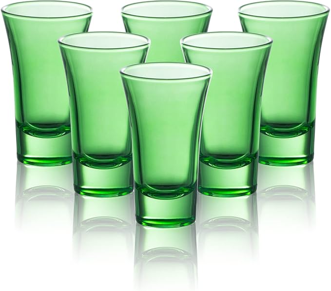 M&N HOME Green 2 Oz Shot Glasses, Heavy Base, Christmas Gift - Image 7