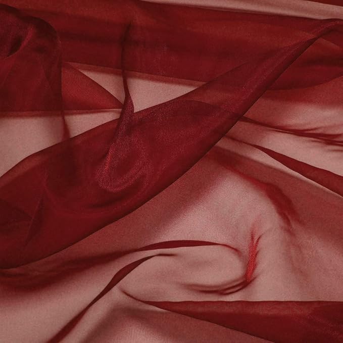 VDS Maroon Organza Fabric, 45 Yards Continuous, 45” Wide, Wedding Party by VDS
