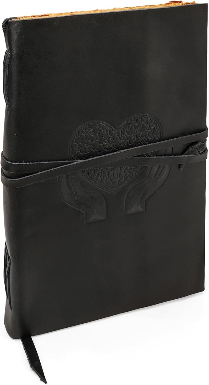 LUXEORIA Heart Journal for Women and Men, Handcrafted Leather Journal for by Luxeoria