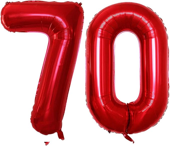 GOER Number 70 Balloons for 70th Birthday Party Decorations, 42 Inch Jumbo Foil by GOER