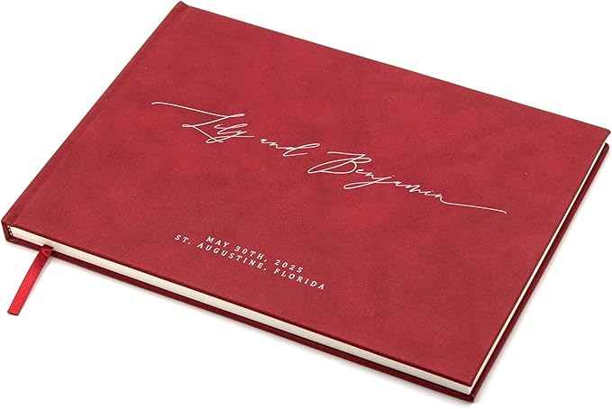 MUUJEE Personalized Guestbook in Red by MUUJEE