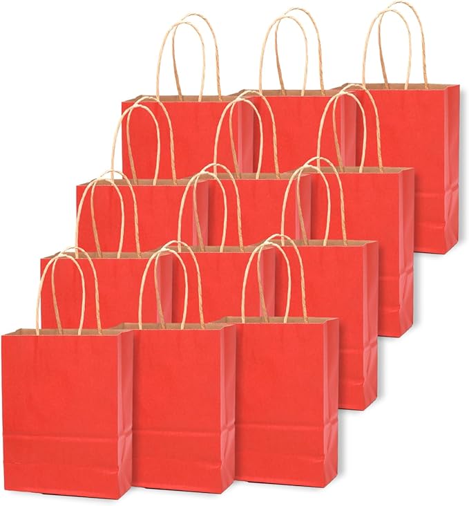 qiqee 24 Pcs Red Mini Paper Gift Bags - Image 3