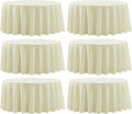 Round Tablecloth 132 Inch 6 Pack Ivory Tablecloths Washable Decorative Linen by AOCOZHomeLifeMuseum