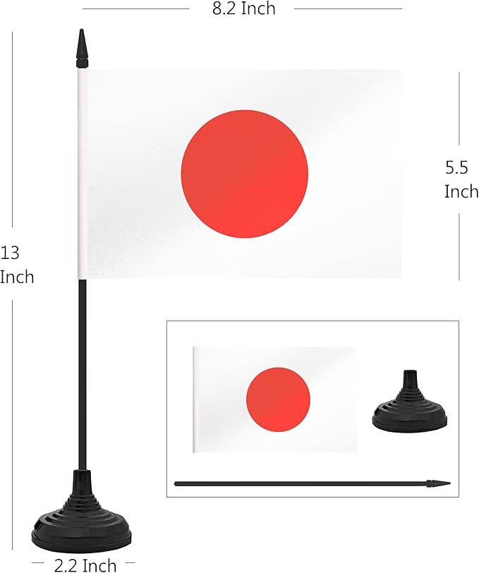 12 Pack Japan Desk Flag Set, Japanese Table Office Flag, Small Miniature - Image 2