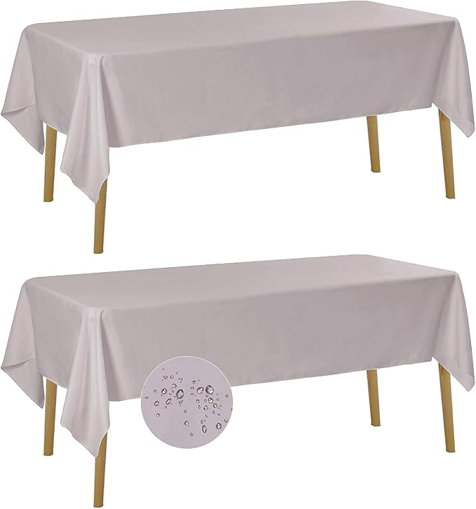 Fokitut 2 Pack Waterproof Rectangle Tablecloth, 60x120 Inch, Stain Resistant by BalsaCircle