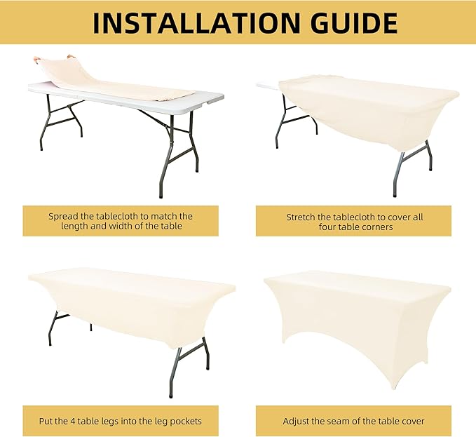 2-Pack 8ft Spandex Table Covers - Image 5