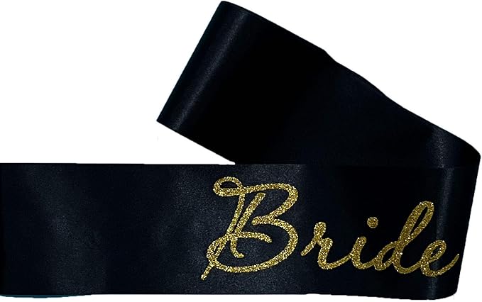 Black Bride to Be Sash for Bridal Shower Bachelorette Party Wedding Hen Party - Image 3