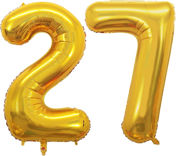 GOER Number 27 Balloons for 27th Birthday Party Decorations, 42 Inch Jumbo Foil by GOER