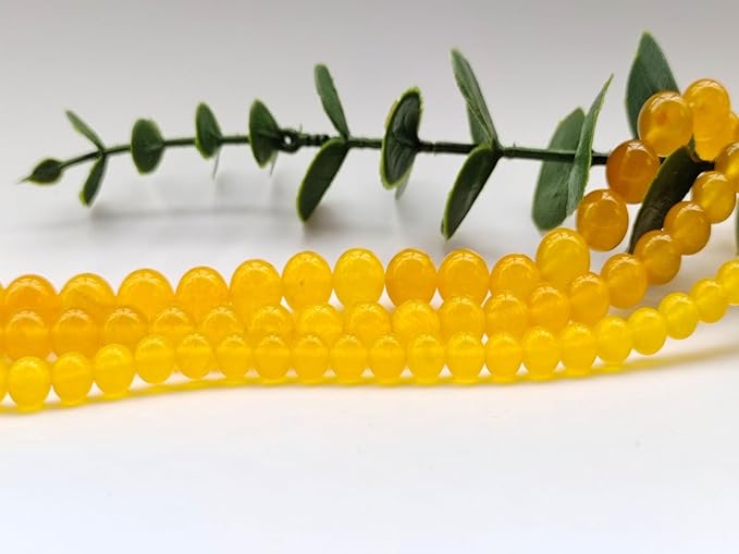 Stone Beads 10mm 60pcs Yellow Chalcedony Beads Round Loose Gemstones Beads - Image 6
