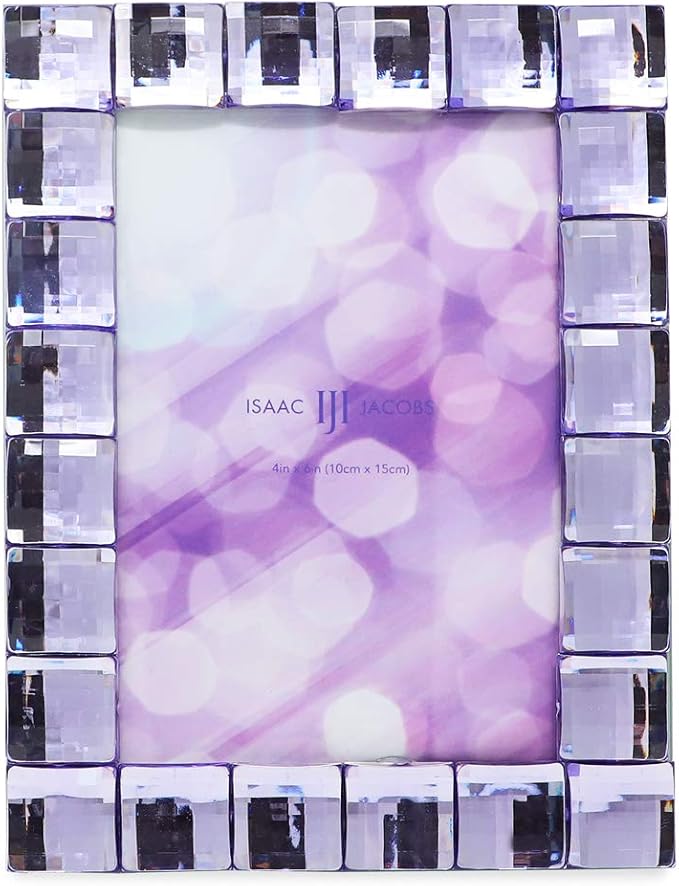 Isaac Jacobs Decorative Sparkling Light Purple Jewel Picture Frame, Photo - Image 2