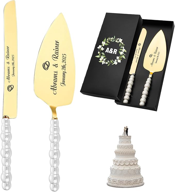 HJX Personalized Wedding Cake Knife and Server Set by Unknown