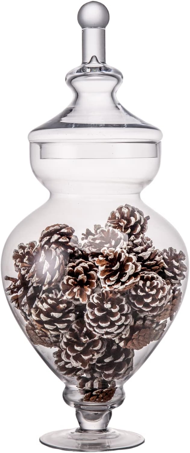 Diamond Star Large Clear Glass Apothecary Jars, Gourd Shape Candy Buffet Display - Image 4