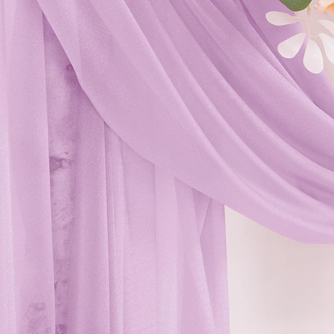 Lilac Purple Wedding Arch Draping Fabric 2 Panels 29" x 20 FT Wedding Drapes - Image 3