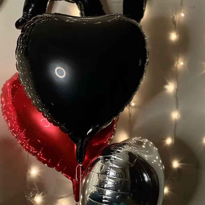 Black Heart Balloons, 18 Inch Black Heart Shape Balloon - Image 5